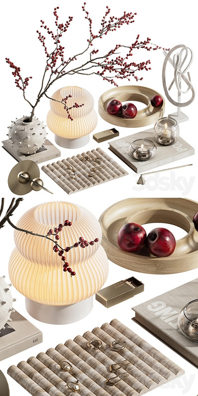 Decorative set with branches with berries ch6